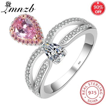 LMNZB 2 Colors Pink white Crystal Engagement Rings for Women Genuine 925 Sterling Silver Wedding Bands Jewelry Ring LXR223
LMNZB 2 Colors Pink white Crystal Engagement Rings for Women Genuine 925 Sterling Silver Wedding Bands Jewelry Ring LXR223