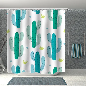 High Quality Plant Cactus 3D Printed Shower Curtain Polyester Fabric Bathroom Curtain Waterproof Hook Bath Curtain 05
High Quality Plant Cactus 3D Printed Shower Curtain Polyester Fabric Bathroom Curtain Waterproof Hook Bath Curtain 05