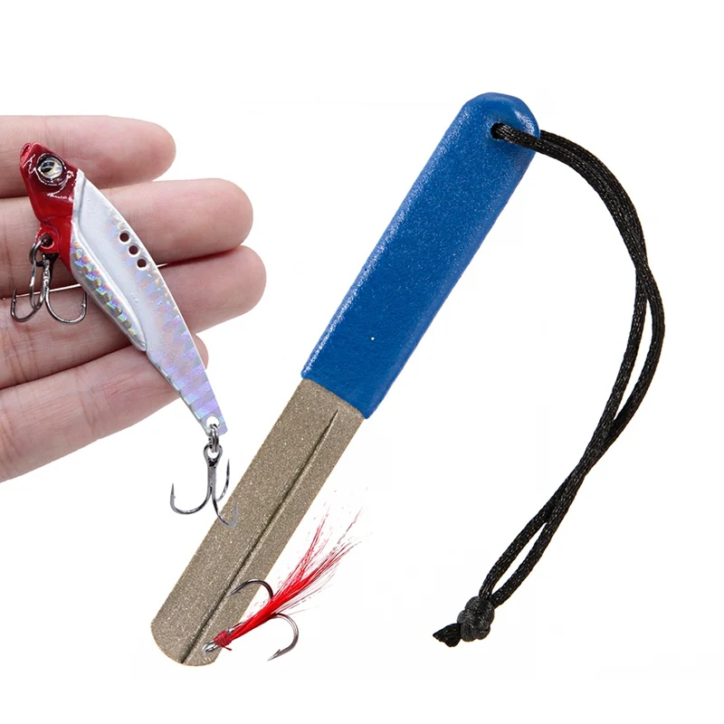 Fishhook Sharpener Single Groove Diamond File With Handle Fishing Hook Sharpening Tool Accessory
