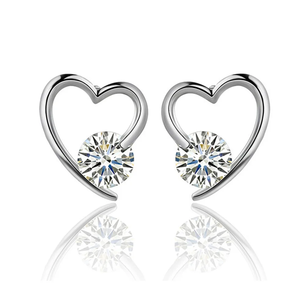 GE003 Personality Heart-shaped Ear Nails Round Zircon Earrings Fashion Simple Love Ear Nails Korean Edition 
GE003 Personality Heart-shaped Ear Nails Round Zircon Earrings Fashion Simple Love Ear Nails Korean Edition