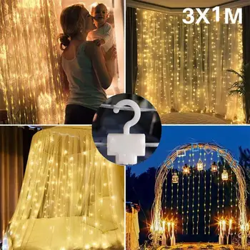Curtain Light String 100LED USB Landscape Lamp LED Lights Festival Parties Remote Light String LED Light String 3.0Mx1M Wedding
Curtain Light String 100LED USB Landscape Lamp LED Lights Festival Parties Remote Light String LED Light String 3.0Mx1M Wedding