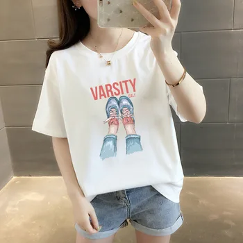 Summer new women's street letter characters print loose short-sleeved T-shirt 72.03
Summer new women's street letter characters print loose short-sleeved T-shirt 72.03