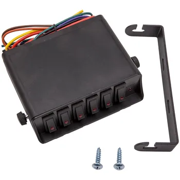 12-24V 6 Gang Switch Panel with LED Light 20A Rocker Switch Box for Vehicle Boat
12-24V 6 Gang Switch Panel with LED Light 20A Rocker Switch Box for Vehicle Boat