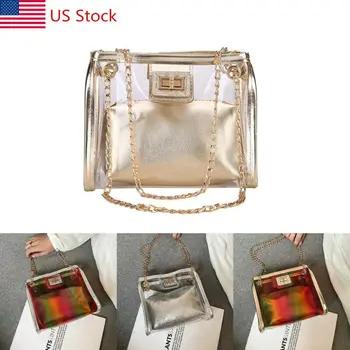Local stock New Women Clear Transparent Handbag Messenger Jelly Purse Clutch PVC Tote Bag US
Local stock New Women Clear Transparent Handbag Messenger Jelly Purse Clutch PVC Tote Bag US