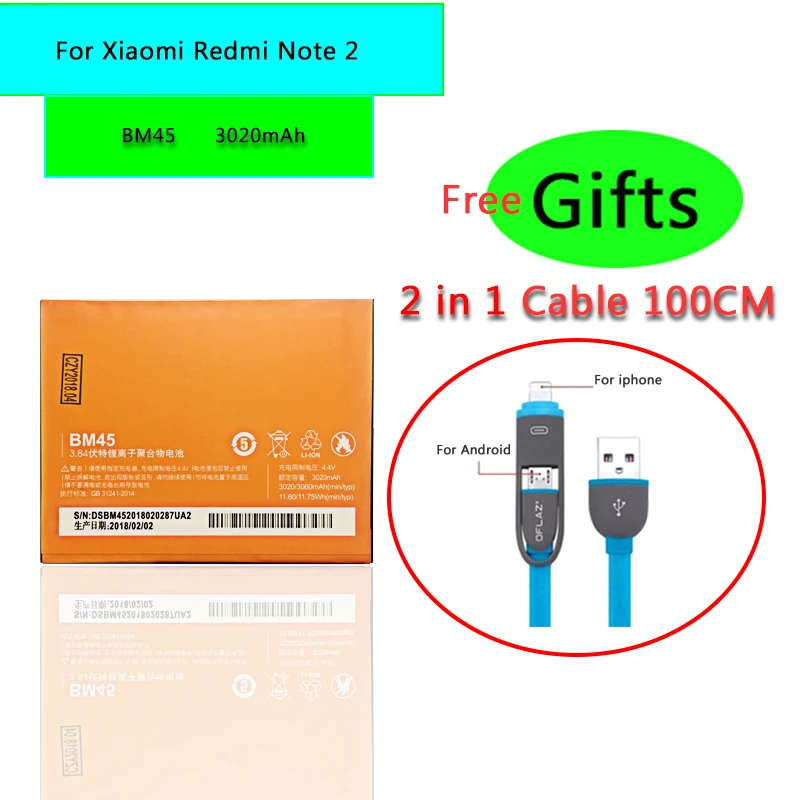 Ykaiserin for Xiao Mi BM45 Mobile Phone Battery For Xiaomi Redmi Note 2 Hongmi Note2 Replacement Batteries Real Capacity 3020mAh
Ykaiserin for Xiao Mi BM45 Mobile Phone Battery For Xiaomi Redmi Note 2 Hongmi Note2 Replacement Batteries Real Capacity 3020mAh