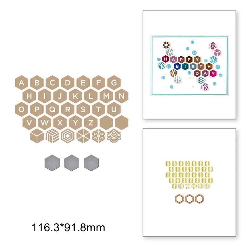 Hexagon Honeycomb A-Z Letter Words Geometric Patterns Hot Foil Plates Match Metal Cutting Dies DIY Scrapbook Cards Stencils New
Hexagon Honeycomb A-Z Letter Words Geometric Patterns Hot Foil Plates Match Metal Cutting Dies DIY Scrapbook Cards Stencils New