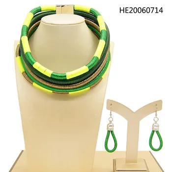 Yulaili African Weddings Jewelry Set Multicolor Necklace Earrings Multi-layer Woven Women Choker Bridal Party Accessories
Yulaili African Weddings Jewelry Set Multicolor Necklace Earrings Multi-layer Woven Women Choker Bridal Party Accessories
