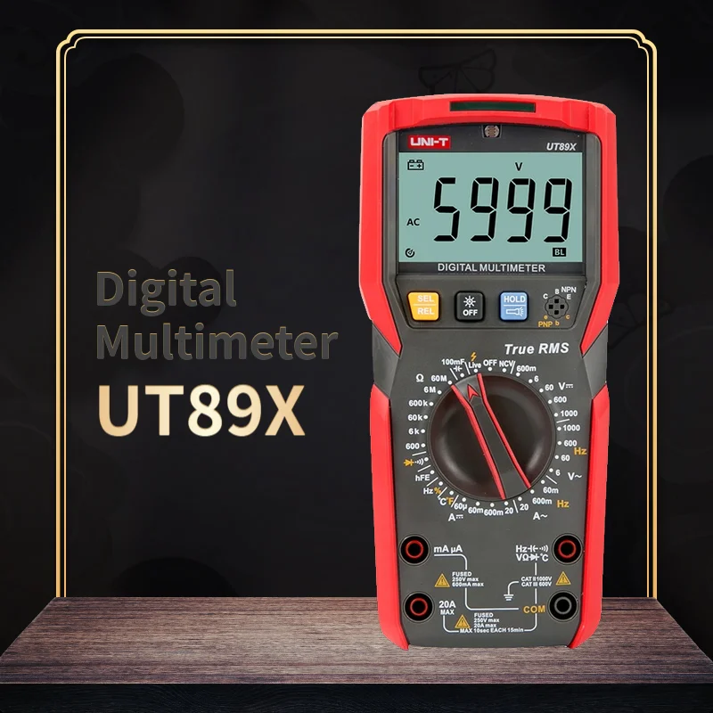 UNI-T UT89X Professional NCV Digital Multimeter 20A High Current AC/DC/Capacitance/Resistance/Triode/Temperature Test True RMS
UNI-T UT89X Professional NCV Digital Multimeter 20A High Current AC/DC/Capacitance/Resistance/Triode/Temperature Test True RMS