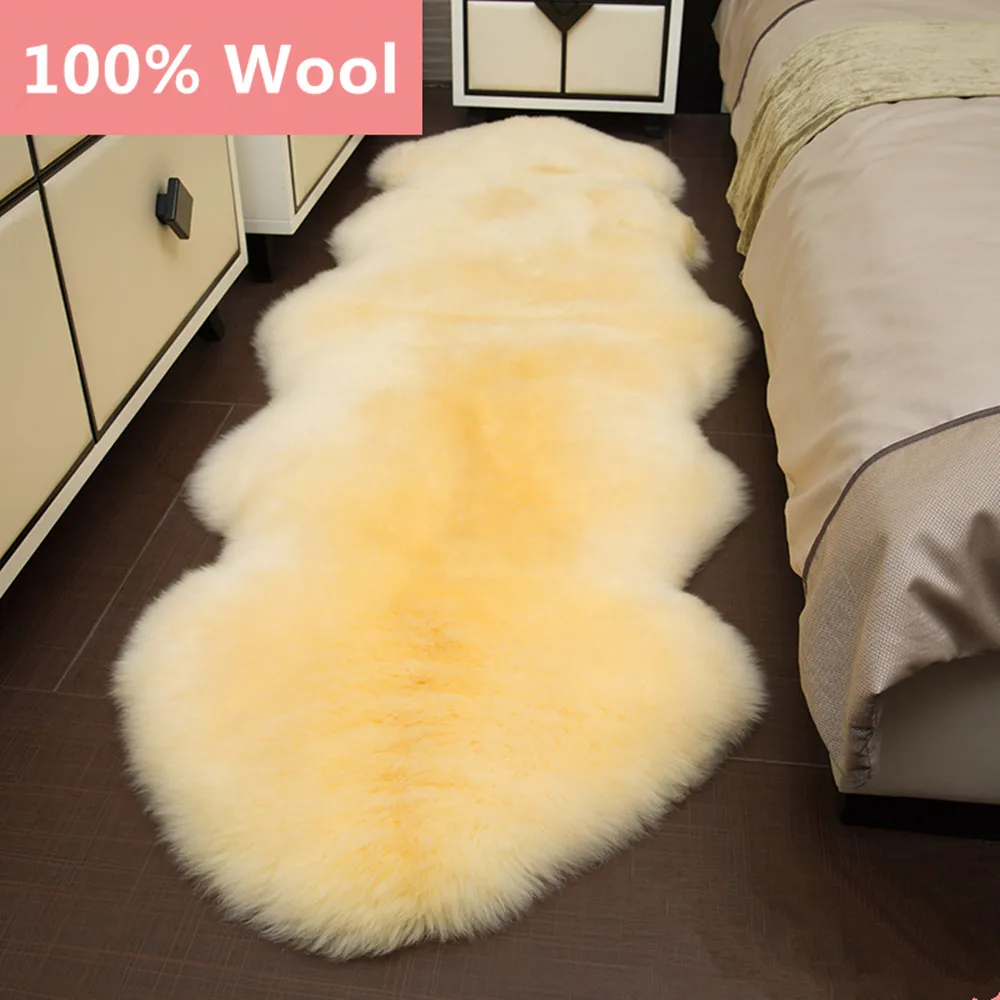 

100% Real Sheepskin Wool Carpets for Living Room Bedroom Area Rugs Soft Shaggy Chair Cover Mats Luxury Thicken home decor Carpet