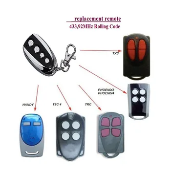 The PHOENIX 2, TXC, TRC, TSC 4,HANDDY Garage Door Remote Control 433.92 MHz Rolling Code replacement remote
The PHOENIX 2, TXC, TRC, TSC 4,HANDDY Garage Door Remote Control 433.92 MHz Rolling Code replacement remote