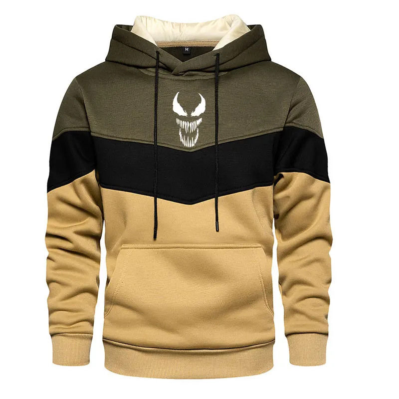 Мужская толстовка с капюшоном черная Повседневная Толстовка принтом супергероя