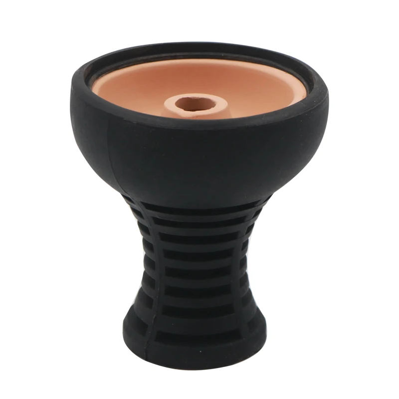 

New 1PC Black Silicone & Ceramic Red Mud Shisha Bowl Shisha Tobacco Bowl Chicha Hookah Accessories