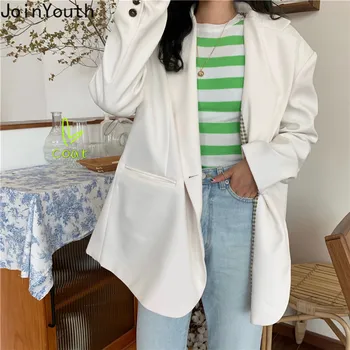 JoinYouth OL Solid White Blazer Women Chic Vintage Spring Autumn 2020 Work Fashion Blazer Feminino All Match Coat Chic J752 
JoinYouth OL Solid White Blazer Women Chic Vintage Spring Autumn 2020 Work Fashion Blazer Feminino All Match Coat Chic J752