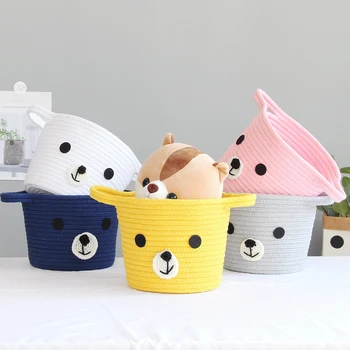 Bear Cotton Rope Storage Baskets Woven Dirty Clothes Laundry Basket Kids Toys Desktop Sundries Organizer Box
Bear Cotton Rope Storage Baskets Woven Dirty Clothes Laundry Basket Kids Toys Desktop Sundries Organizer Box