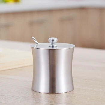 Stainless Steel Seasoning Jar Sanded Condiment Pot Spice Salt Sugar Pepper Storage Container with Cover and Spoon Gadget Kitchen
Stainless Steel Seasoning Jar Sanded Condiment Pot Spice Salt Sugar Pepper Storage Container with Cover and Spoon Gadget Kitchen