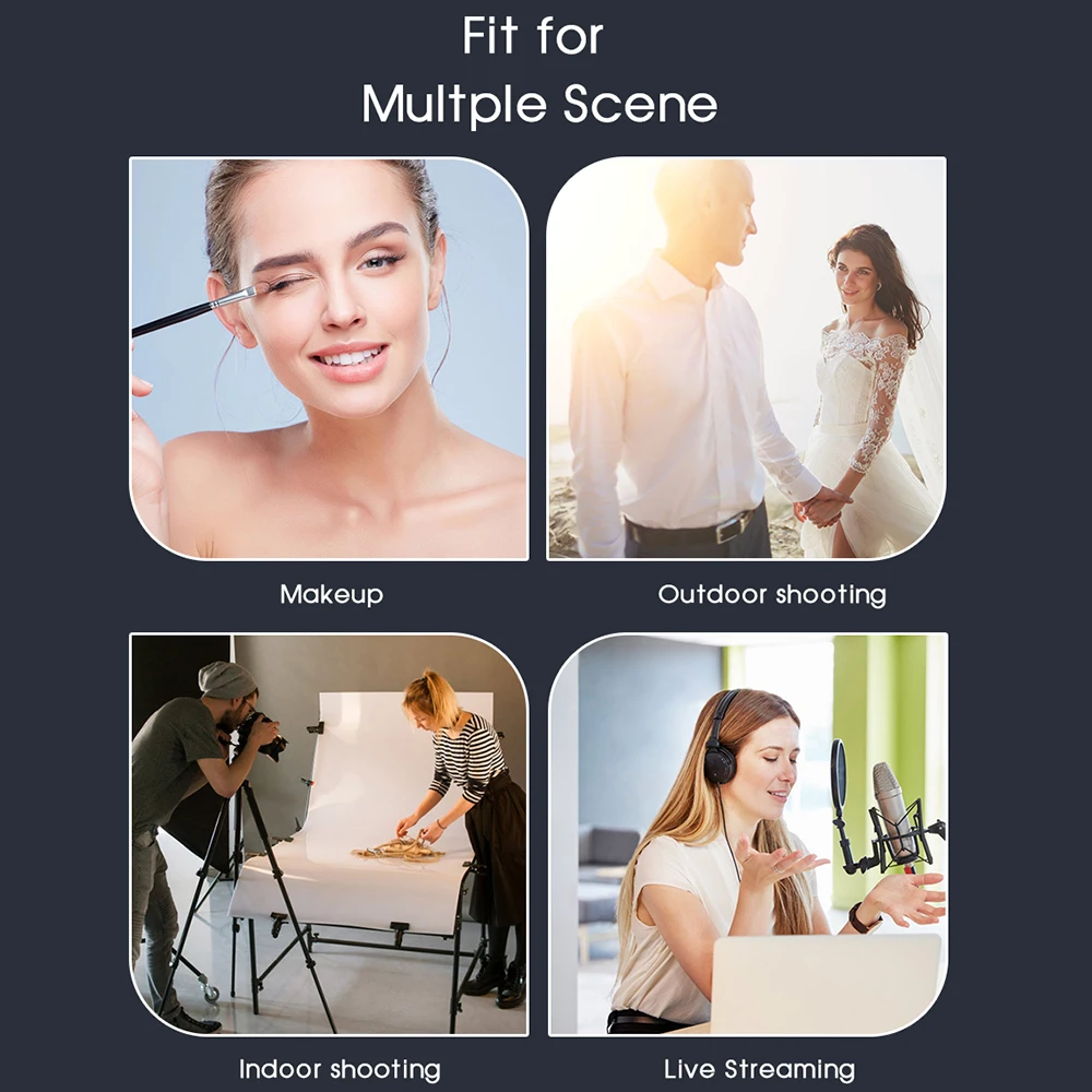Dimmable LED Selfie Ring Light 3 Color Warm Cold Lamp With Desk Long Arm Phone Holder Stand Photography Light For Photo Studio Dimmable LED Selfie Ring Light 3 Color Warm Cold Lamp With Desk Long Arm Phone Holder Stand Photography Light For Photo Studio