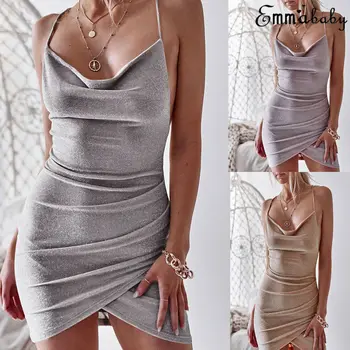 Lady Female Silver Dresses Hot Sexy Women Bodycon Sling Bandage Slim Sleeveless Backless Cocktail Club Dinner Mini Dress Skinny
Lady Female Silver Dresses Hot Sexy Women Bodycon Sling Bandage Slim Sleeveless Backless Cocktail Club Dinner Mini Dress Skinny