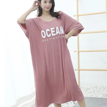 Plus Size Printed Sleepwear Dress Ladies Spring Summer Models Round Neck Home Service Casual Five-point Sleeve Thin Nightdress 
Plus Size Printed Sleepwear Dress Ladies Spring Summer Models Round Neck Home Service Casual Five-point Sleeve Thin Nightdress