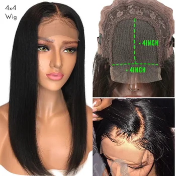 4x4 Remy Bob Short Closure Wigs Brazilian Hair Glueless For Black Women Lace Closure Human Hair Wig Straight With Baby Hair 150%
4x4 Remy Bob Short Closure Wigs Brazilian Hair Glueless For Black Women Lace Closure Human Hair Wig Straight With Baby Hair 150%