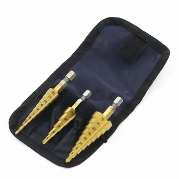 step drill bit set cone hole cutter Taper metric titanium coated metal hex core drill bits practical
step drill bit set cone hole cutter Taper metric titanium coated metal hex core drill bits practical
