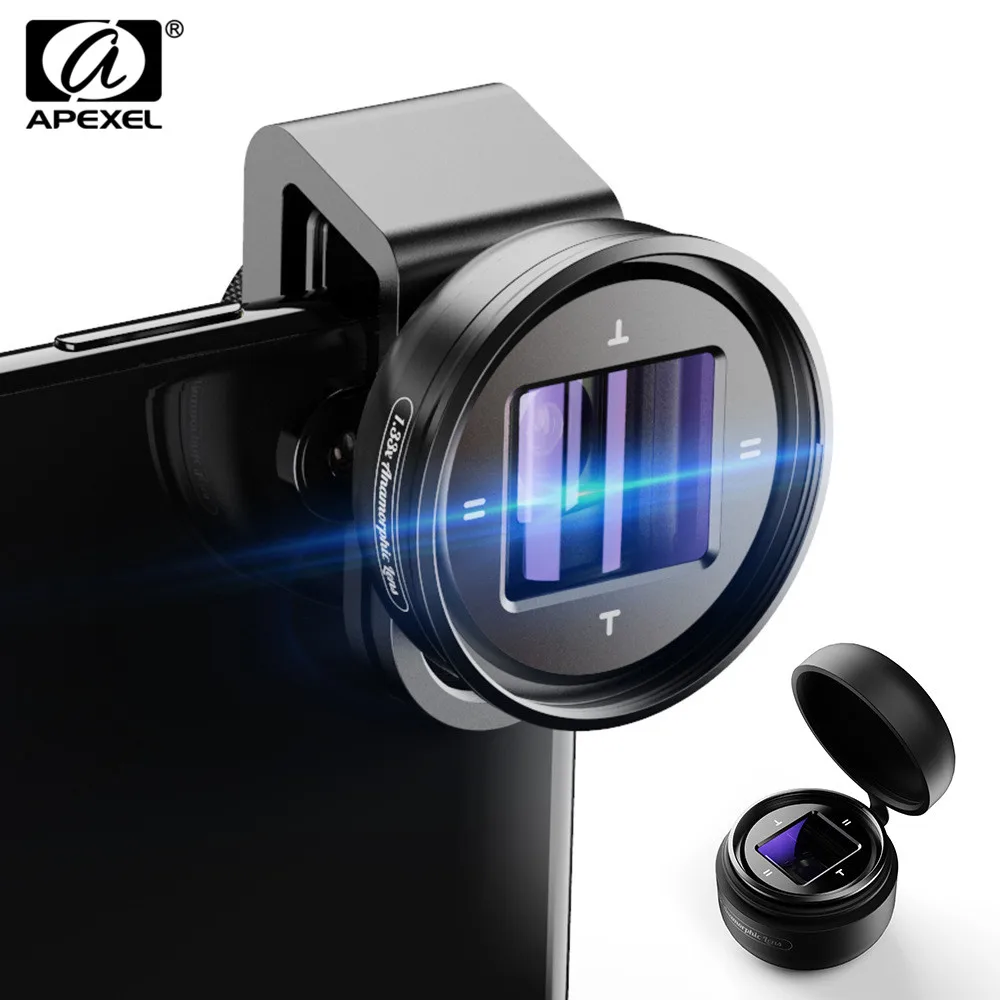 APEXEL 2020 Newest 1.33X Anamorphic Lens Widescreen Camcorders Lens Vlog Movie Shooting Deformation HD Mobile Phone Camera Lens
APEXEL 2020 Newest 1.33X Anamorphic Lens Widescreen Camcorders Lens Vlog Movie Shooting Deformation HD Mobile Phone Camera Lens