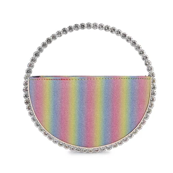 Round Shaped Evening Diamond Clutch Bags for Women Designer Chic Metal Handle Shiny Sequins Purse Female Wedding Handbags 
Round Shaped Evening Diamond Clutch Bags for Women Designer Chic Metal Handle Shiny Sequins Purse Female Wedding Handbags