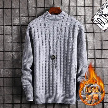Fleece Sweater Men Black Wine Red Long Sleeved Winter Leisure New Fashion Mens Sweaters Pullovers O-Neck
Fleece Sweater Men Black Wine Red Long Sleeved Winter Leisure New Fashion Mens Sweaters Pullovers O-Neck