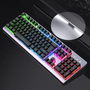 Wired Gaming Keyboard Mechanical Feeling Adjustable Backlit 104 Keycaps Waterproof Metal Panel Game Keyboards For Computer PC
Wired Gaming Keyboard Mechanical Feeling Adjustable Backlit 104 Keycaps Waterproof Metal Panel Game Keyboards For Computer PC