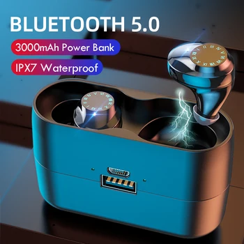 Wireless Headphones IPX7 Waterproof Touch Control 9D TWS Bluetooth 5.0 Stereo Earbuds Sports Earphones Headsets with Microphone
Wireless Headphones IPX7 Waterproof Touch Control 9D TWS Bluetooth 5.0 Stereo Earbuds Sports Earphones Headsets with Microphone