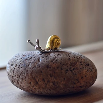 Creative alloy snail small ornaments home decoration bonsai with incense handicrafts