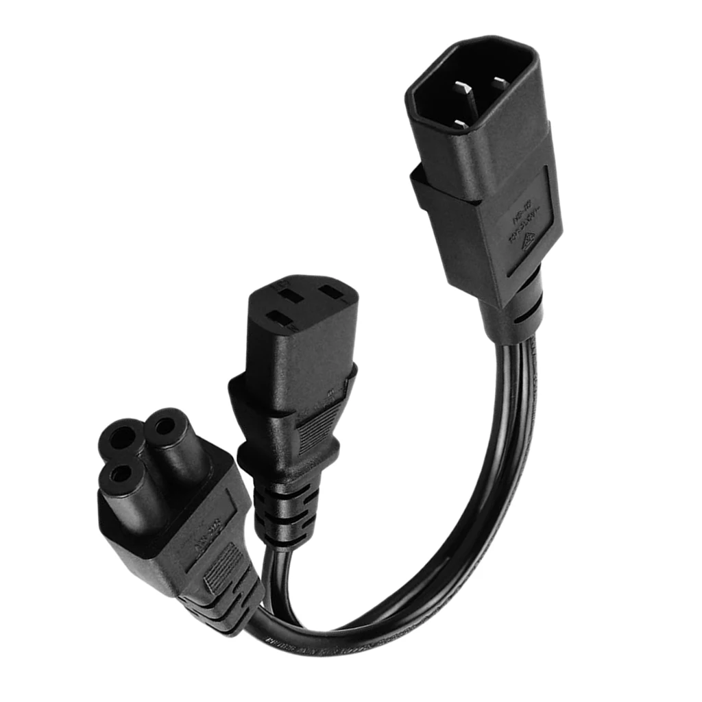 IEC320-C14 To C13 + C5 Socket Splitter Power Cord Cable AC Cabinet Server UPS 1 To 2 IEC320-C14 To C13 + C5 Socket Splitter Power Cord Cable AC Cabinet Server UPS 1 To 2