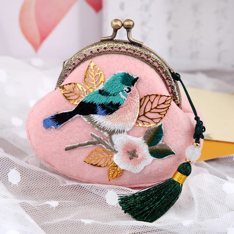 DIY Material Package Purse Cute Embroidery Bird Pattern Pink Small Handbag Handmade Sewing Wallet Craft Kit For Girl&Kids Gift
DIY Material Package Purse Cute Embroidery Bird Pattern Pink Small Handbag Handmade Sewing Wallet Craft Kit For Girl&Kids Gift