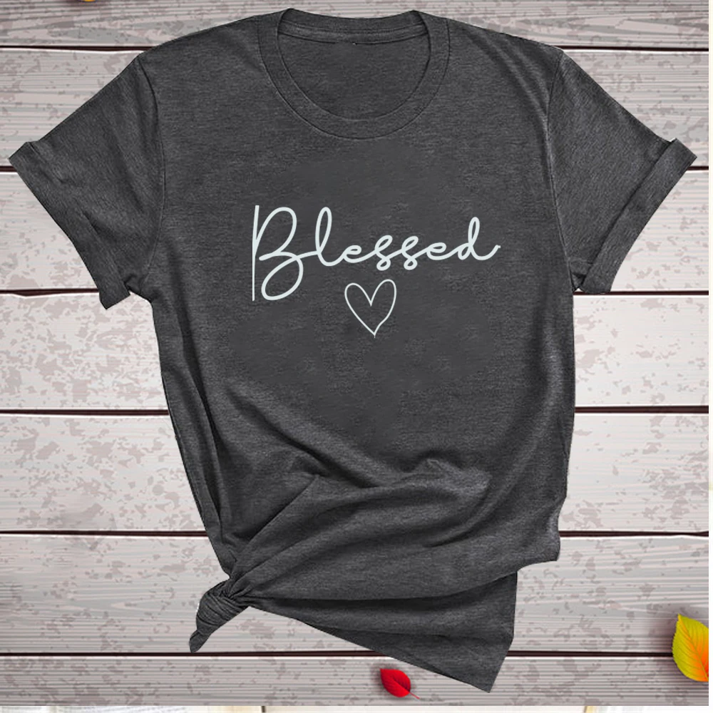 Blessed Heart Women T-shirts Printing