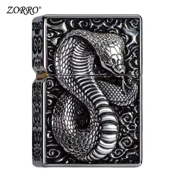 

CHIEF Flint Lighters Gasoline Lighter Kerosene All Metal Heavy Armor Relief Snake Lighter Super Cool Smoker Gadgets For Man