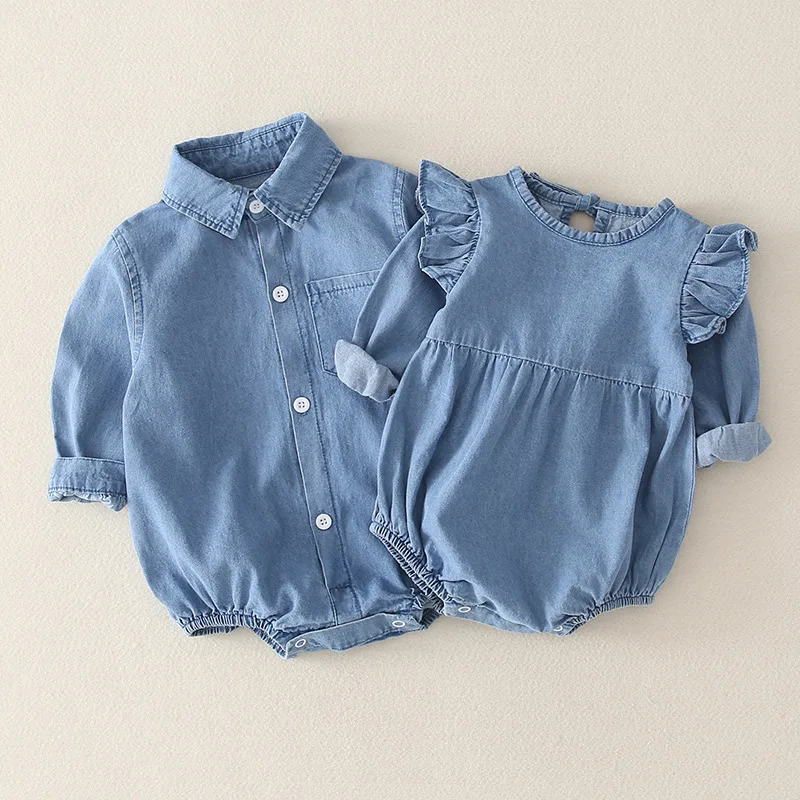 100% Cotton Denim Baby Ramper Autumn Spring Long Sleeve One-piece Toddler Girls Boys Fashion Soft Ramper Baby Clothing
100% Cotton Denim Baby Ramper Autumn Spring Long Sleeve One-piece Toddler Girls Boys Fashion Soft Ramper Baby Clothing