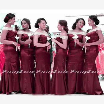 Luxury Burgundy Satin Mermaid Bridesmaid Dresses 2020 Boat Neck Women Long Wedding Party Dress Robe Demoiselle D'honneur
Luxury Burgundy Satin Mermaid Bridesmaid Dresses 2020 Boat Neck Women Long Wedding Party Dress Robe Demoiselle D'honneur