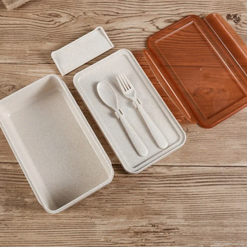 Wheat Straw Lunch Box With Spoon Fork Square Lunch Box Sealed Lunch Bento Box Set Simple Portable Lunch Box For Students
Wheat Straw Lunch Box With Spoon Fork Square Lunch Box Sealed Lunch Bento Box Set Simple Portable Lunch Box For Students