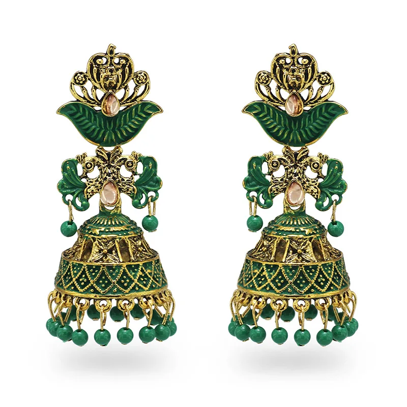 2021 Ins Indian Jhumki Jhumka Handmade Green Beads Thailand Ethnic Piercing Earrings Vintage Trendy Women Party Jewelry
2021 Ins Indian Jhumki Jhumka Handmade Green Beads Thailand Ethnic Piercing Earrings Vintage Trendy Women Party Jewelry