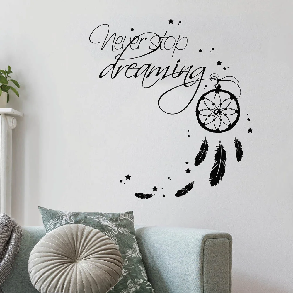 Never Stop Dreaming DreamCatcher Wall Sticker Mural Dreamcatcher Home Living Room Decoration Removable 
Never Stop Dreaming DreamCatcher Wall Sticker Mural Dreamcatcher Home Living Room Decoration Removable