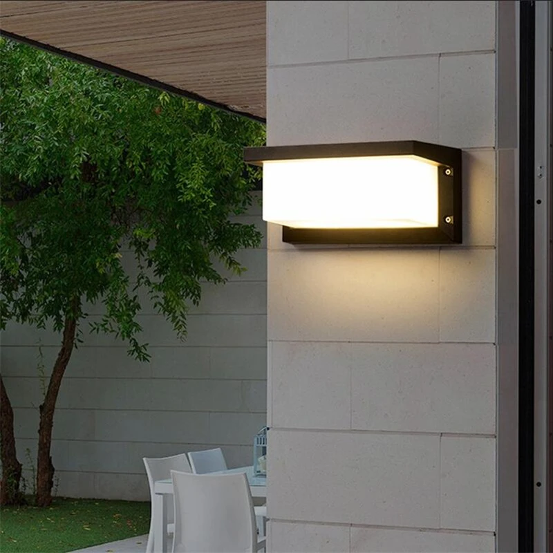 Outdoors Wall Lamp Porch Radar Rectangle Courtyard LED Light Motion Sensor Decorations Modern Simple Garden Waterproof Home Use | Лампы и