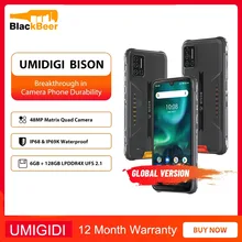 

UMIDIGI BISON 6.3 Inch Android 10 Smartphone IP68IP69K Waterproof Rugged Mobile Phone Helio P60 6GB 128GB Cellphone 5000mAh NFC