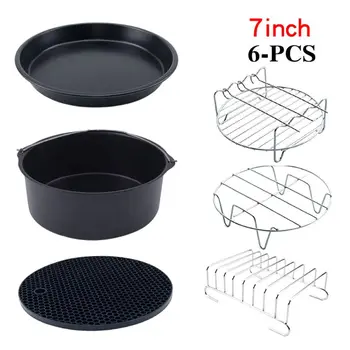 6pcs/set 7 Inch Pizza Pan Air Fryer Accessories Baking Grill Rack Cake Barrel
6pcs/set 7 Inch Pizza Pan Air Fryer Accessories Baking Grill Rack Cake Barrel