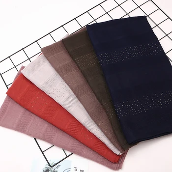 Women's plain diamond scarf solid color cotton scarves drilling plaid muffler headband wrap muslim scarves shawls 180*90cm
Women's plain diamond scarf solid color cotton scarves drilling plaid muffler headband wrap muslim scarves shawls 180*90cm