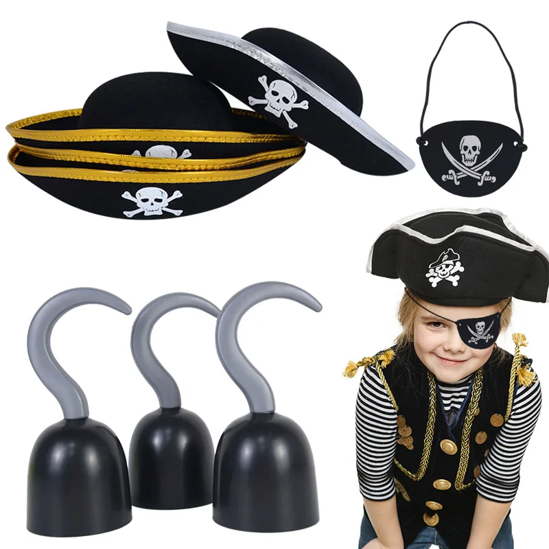 Halloween Pirate Captain Cosplay Costume Accessories Colony Pirate Hat Single Eye Patch For Halloween Kids Birthday Party Decor
Halloween Pirate Captain Cosplay Costume Accessories Colony Pirate Hat Single Eye Patch For Halloween Kids Birthday Party Decor