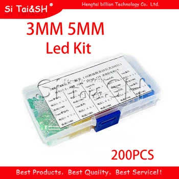 200PC 3MM 5MM each 20pcs Led Kit Mixed Color Red Green Yellow Blue White Light Emitting Diode Assortment with free Box
200PC 3MM 5MM each 20pcs Led Kit Mixed Color Red Green Yellow Blue White Light Emitting Diode Assortment with free Box