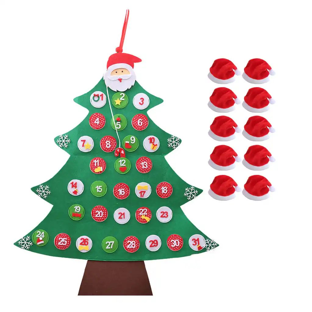 felt christmas tree set with ornaments for kids xmas gifts door