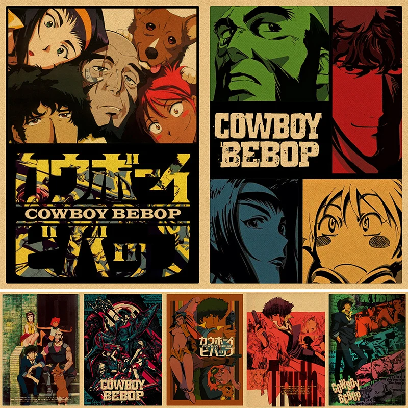 New Vintage Cowboy Bebop Poster Japan Anime Posters Print Painting Kraft Paper Retro Picture Living Home Room Bar Decor | Дом и сад
