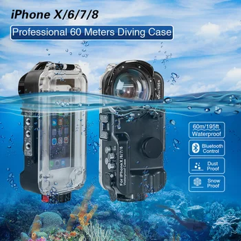Diving Phone Case For iPhone X/6/7/8 With Bluetooth 60M Underwater Mobile Phone Case Waterproof Protective Cover 1pc
Diving Phone Case For iPhone X/6/7/8 With Bluetooth 60M Underwater Mobile Phone Case Waterproof Protective Cover 1pc