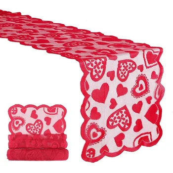 Red Lace Doily Valentine's Day Decoration 4 Pieces 33 x 183cm Wedding Party Table Lace Fabric Love Shaped Doily
Red Lace Doily Valentine's Day Decoration 4 Pieces 33 x 183cm Wedding Party Table Lace Fabric Love Shaped Doily