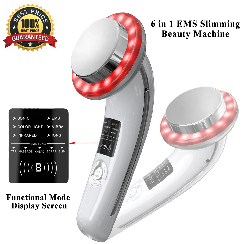 Women 6 In 1 EMS Ultrasonic LED Cavitation Galvanic Ultrasound Slimming Body Face Lift Tools Infrared Therapy Beauty Apparatus
Women 6 In 1 EMS Ultrasonic LED Cavitation Galvanic Ultrasound Slimming Body Face Lift Tools Infrared Therapy Beauty Apparatus